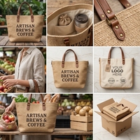 Sac fourre-tout en jute tissé sur mesure avec poignées en cuir, logo OEM, sac de plage et de shopping fait main pour cadeau de marque de café