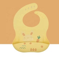 Bavoirs en silicone pour bébés, animaux mignons et dessins animés, sans BPA avec fermeture à bouton, bavoirs unis pour enfants, personnalisables