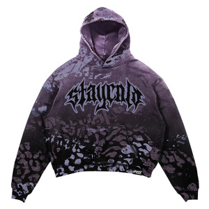 Men <b>Leopard</b> <b>Print</b> Zip Up <b>Hoodie</b> Oversized French Terry Sweatshirt Pocket Streetwear Custom OEM - Product Image 1