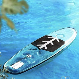 Venta al por mayor claro fondo transparente Surf Sup Stand up Paddle Board plástico cristal transparente Canoa kayak - Product Image 1