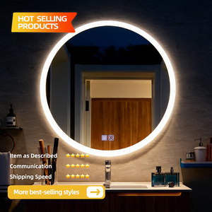 Miroir intelligent de luxe au design artistique, miroir mural LED pour salle de bain, anti-buée, avec éclairage pour maquillage, pour salon et hôtel - Product Image 2