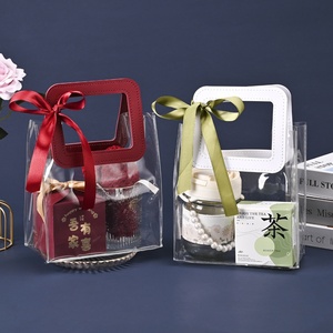 Bolsos de PVC transparentes, venta al por mayor, red roja, dulces de boda, bolsas de regalo, embalaje de boda, bolsas de regalo de acompañamiento de plástico - Product Image 5