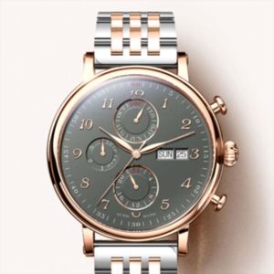 Reloj de Lujo Dorado Multifuncional con Cronómetro, Relojes Mecánicos Automáticos para Hombre de Negocios, Luminosos, Resistentes al Agua, con Fecha - Product Image 1