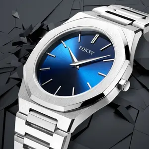 Kustom kualitas tinggi jam tangan tahan air jam tangan mewah dengan Logo baja tahan karat Montre Homme jam tangan Quartz untuk pria