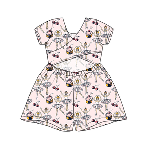 Combinaison courte à manches courtes pour petites filles, design à encolure croisée, découpe au dos, combinaison décontractée d'été pour tout-petits, combinaison douce pour enfants - Product Image 6