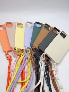 สายคล้องคอแบบไขว้ สายคล้องซิลิโคนเคลือบสี UV สำหรับ 17/14/15 Pro Max/8 Plus/X/XS/7/8/16 ความยาว 160 ซม. ปรับแต่งได้ - Product Image 5