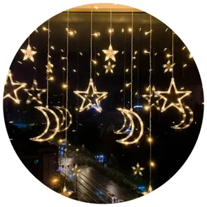 6 grandes estrellas pequeñas de lámparas led cortina personajes luces de Navidad por todo el cielo decoración de estrellas