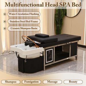 Duş ekipmanları rahat güzellik salonu mobilyası kafa derisi şampuan bakım yatak şampuan başlığı Spa masaj yatağı - Product Image 2