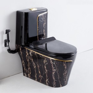 KD-19CTD Fancy hình vuông gốm Modular nhà vệ sinh và phòng tắm phong cách phương Tây màu đen đá cẩm thạch thiết kế một mảnh Nước Tủ quần áo - Product Image 6