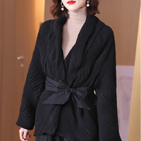 Haut de gamme Miyake plissé femmes costume vestes mince bouton épais tenue décontractée manteaux mode Blazer