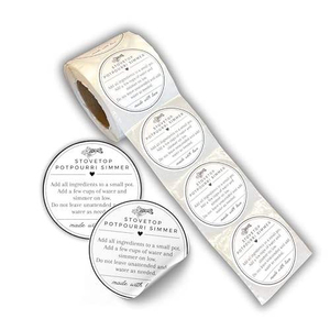 Etiqueta Redonda Adhesiva de Papel de 2 Pulgadas con Diseño de Vainilla Estofada, Hecha con Amor, Impresión Offset Duradera, ODM/OEM - Product Image 3