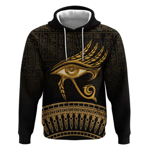 Sudadera con capucha de estilo egipcio para hombre con ojo Horus jeroglíficos estampado 3D diseño otoño Casual sudadera 100% poliéster - Product Image 1