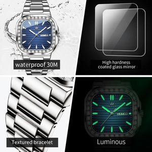   Reloj de Pulsera de Cuarzo de Lujo Informal y Elegante 9966, Reloj de Negocios con Esfera Azul Polvo de Estrellas Plateado, Reloj para Hombre - Product Image 5