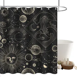 High Quality Shower Curtain For Hotel Family Bathroom Waterproof Modern Printed Customized Home Decor