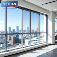 Ventana Corredera Moderna de Aluminio 6063-T5 con Rotura de Puente Térmico, Ventana de Doble Vidrio Insonorizada con Rodillo Silencioso para Villa de Lujo