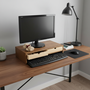 Elevador de Monitor Moderno con Almacenamiento, Caja Organizadora de Madera para Joyas - Product Image 2