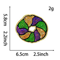 Petit patch thermocollant à paillettes argentées pour Mardi Gras, masques de mascarade et gâteaux du roi