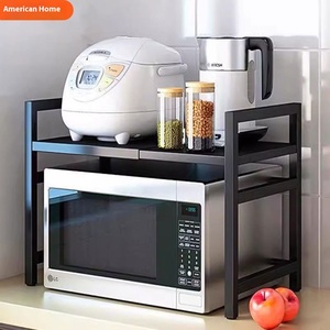 بيع بالجملة عبر الحدود فرن متعدد الوظائف بطبقتين رف تخزين قابل للسير رف ميكروويف أواني طعام للمطبخ المنزلي - Product Image 2