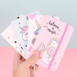 A7 A6 A5 <span class=keywords><strong>Notebook</strong></span> Hardcover kartun Unicorn buku catatan harian lucu gadis sekolah kustom 4 gaya - Product Image 4
