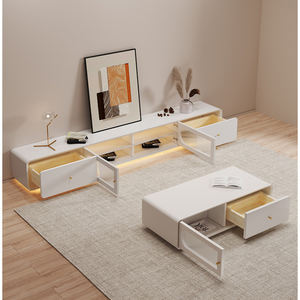 Meuble TV moderne de style moderne en bois de luxe pour salon, console multimédia, meuble TV, unité TV, armoire - Product Image 5