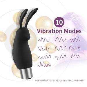 Силиконовая Водонепроницаемая Милая силиконовая мини Usb зарядка Водонепроницаемая пульт дистанционного управления Черная секс-игрушка кролик вибратор для женщин - Product Image 4