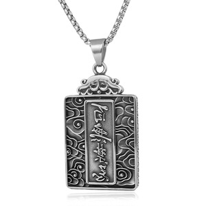 Yunnique – collier avec pendentif Ganesha en acier inoxydable, monture rectangulaire, pour hommes et femmes, bijoux à la mode, cadeau - Product Image 4
