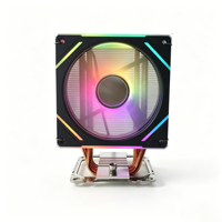 Refroidisseur de processeur à 4 tubes en cuivre, dissipateur thermique ARGB de 120 mm, ventilateur PWM, synchronisation RGB, refroidissement silencieux pour ordinateur de bureau Intel LGA1700 AMD AM5 AM4