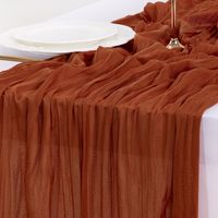 Nouveau chemin de table en gaze de coton de luxe, écologique et personnalisable pour la décoration de Noël et de mariage, usage domestique et hôtelier