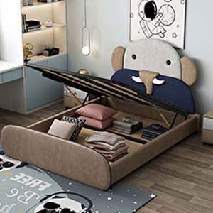 Lit pour enfants éléphant Design cartoon Lit simple moderne pour garçons Chambre d'enfant de petit espace - Product Image 3