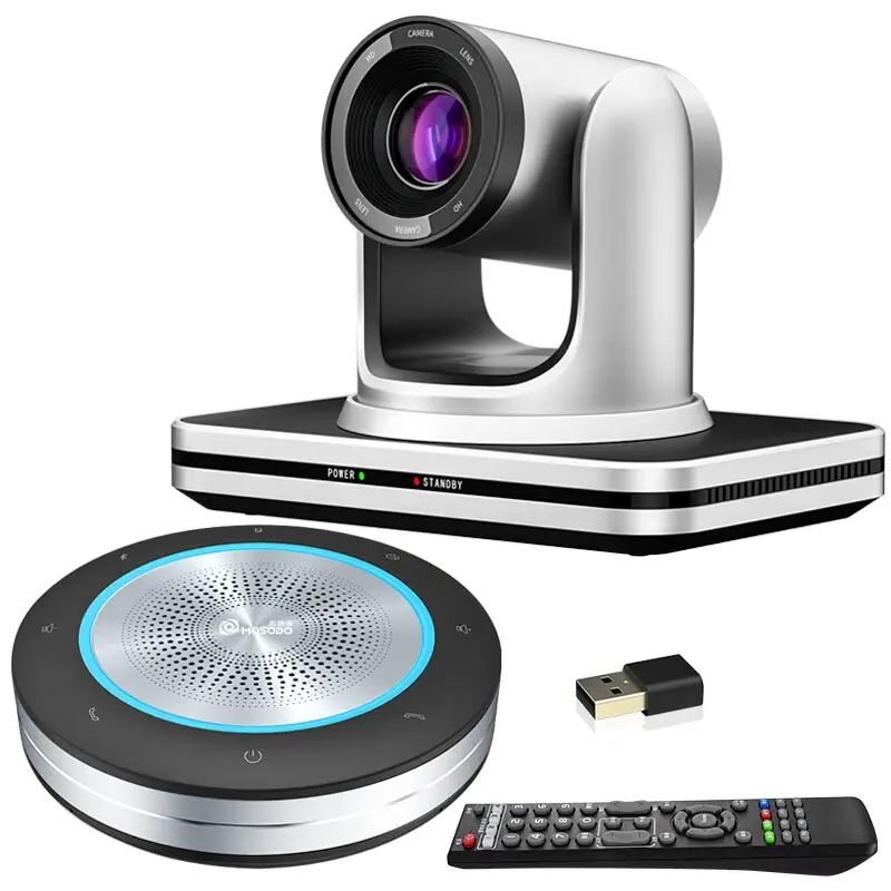 Webcam USB con zoom 3X para ordenador, cámara de videoconferencia con altavoz de conferencia inalámbrico, HD 1080P, venta al por mayor