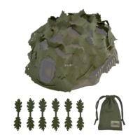 Housse de casque camouflage bionique M81 Woodland Vietnam - Style Guerre du Vietnam, découpe laser irrégulière avec feuilles et pochette
