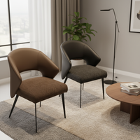 Chaises de salle à manger en tissu écologique, design nordique moderne minimaliste, capitonnées, pivotantes, avec dossier en métal, pour la maison et l'hôtel