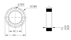 محرك تيار مستمر بدون فرشاة مسطح ذو دوار خارجي بدون إطار مع عمود مجوف بقوة 0.16 نيوتن متر للحام بالليزر/الليدار/التقنية الافتراضية/الأتمتة الصناعية - Product Image 4