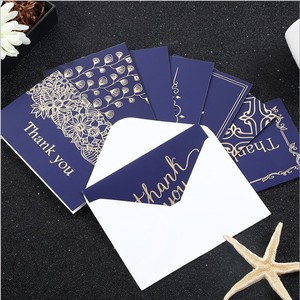 <span class=keywords><strong>Carte</strong></span> de visite classique bleu foncé avec estampage à chaud, <span class=keywords><strong>carte</strong></span> de remerciement plié<span class=keywords><strong>e</strong></span> en deux avec enveloppe blanche, <span class=keywords><strong>carte</strong></span> <span class=keywords><strong>postale</strong></span> vintage - Product Image 3