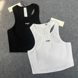 Camisetas sin mangas de algodón transpirable para <span class=keywords><strong>mujer</strong></span>, de moda, con alto soporte, para yoga y deportes, serie de ropa deportiva casual para chicas. - Product Image 4