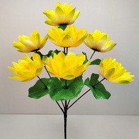 Décoration florale artificielle MSH, lotus à 7 têtes, pour salon