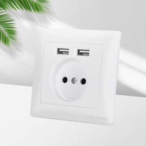 Type-C and <b>USB</b>-A Dual Port 16A Touch Panel PC Material Modern Multi-Color German French Standard Dual <b>USB</b> <b>Socket</b> - Product Image 2