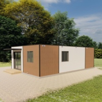 Vente chaude 2026-2027 Maison modulaire Villa préfabriquée Maison conteneur en kit Mur vitré Panneau imitation bois Hôtel-restaurant de villégiature