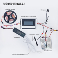 Miroir intelligent LED 12V DC avec contrôle tactile pour éclairage de coiffeuse, CCT réglable, avec fonction anti-buée, affichage de l'heure, de la date et de la température, interrupteur à capteur LCD