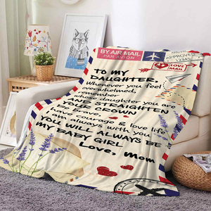 Sobre de letras personalizado, mensaje de <span class=keywords><strong>amor</strong></span>, manta gruesa transpirable de franela polar, manta esponjosa para <span class=keywords><strong>mi</strong></span> hija, hijo, esposa - Product Image 2