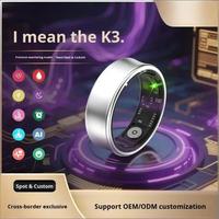Bague connectée OEM K3 avec analyse IA des émotions, suivi du sommeil et de la fréquence cardiaque, 128 modes multisports, HRV, application de suivi d'activité physique 2025