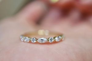 Xinfly 18K <b>Gold</b> 0.52ct Lab Diamond Marquise & Round Diamond Half Eternity Engagement <b>Ring</b> - Product Image 4