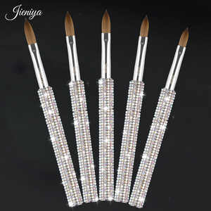 Dễ Dàng Để Làm Sạch AB Màu Thạch Trang Trí Không-Trượt Phong Cách Tay Cầm Sáng Bóng Phẳng Kolinsky Tóc Bàn Chải Acrylic Cho Tiệm Làm Móng Tay - Product Image 5