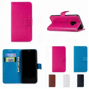 Casing Dompet Kulit Retro, Penutup Flip untuk Samsung Galaxy J4 J6 Plus J8 J3 J7 2018 J2 Pro J4 Core J7 DUO J4 J6 Prime