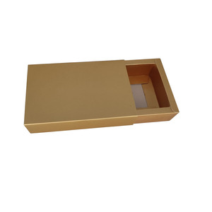 Hộp Ngăn Kéo Giấy Kraft Logo Tùy Chỉnh Mới Nhất, Bao Bì Hộp Ngăn Kéo Trượt Gấp Gọn, Hộp Nước Hoa Màu Vàng Đỏ - Product Image 1