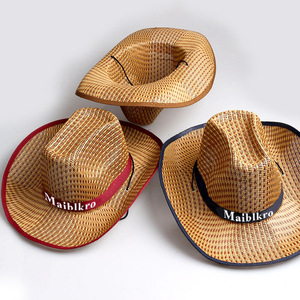 Summer Company's Printed Logo Outdoor Sunscreen Hat Sombrero <span class=keywords><strong>de</strong></span> vaquero <span class=keywords><strong>de</strong></span> paja <span class=keywords><strong>para</strong></span> hombres y mujeres al por mayor - Product Image 3