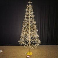 Feiertagsdekoration für Garten und Zuhause Leuchtender Eisen-Tannenbaum, Hochglanz-Metallnadeln, Wetterfeste Dekoration