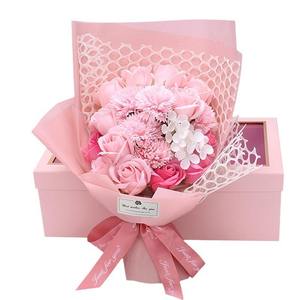 ของขวัญวันวาเลนไทน์ ช่อดอกไม้สบู่ 19 ดอก กุหลาบ กล่องของขวัญวันเกิด ดอกคาร์เนชั่น ดอกไม้อมตะ - Product Image 5