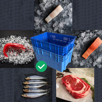 Boîte de rangement en plastique empilable, pour supermarché, aliments, légumes, Fruits, grande boîte de rangement