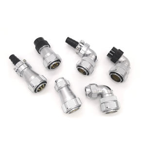 Fournisseur IP67 étanche fileté Weipu série WF WF24 WF28 broches en cuivre fiche métal aviation connecteur à angle <span class=keywords><strong>droit</strong></span> pour LED d'alimentation - Product Image 1
